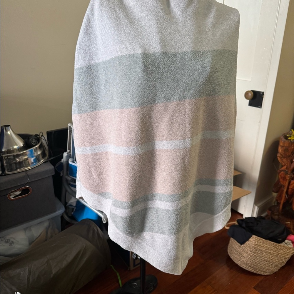 Barefoot Dreams CozyChic Ultra Lite Ocean Breeze Poncho Multi-stripe